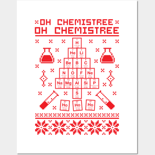 Oh Chemistree Oh Chemistree Chemistry Ugly Sweater Pixel Posters and Art